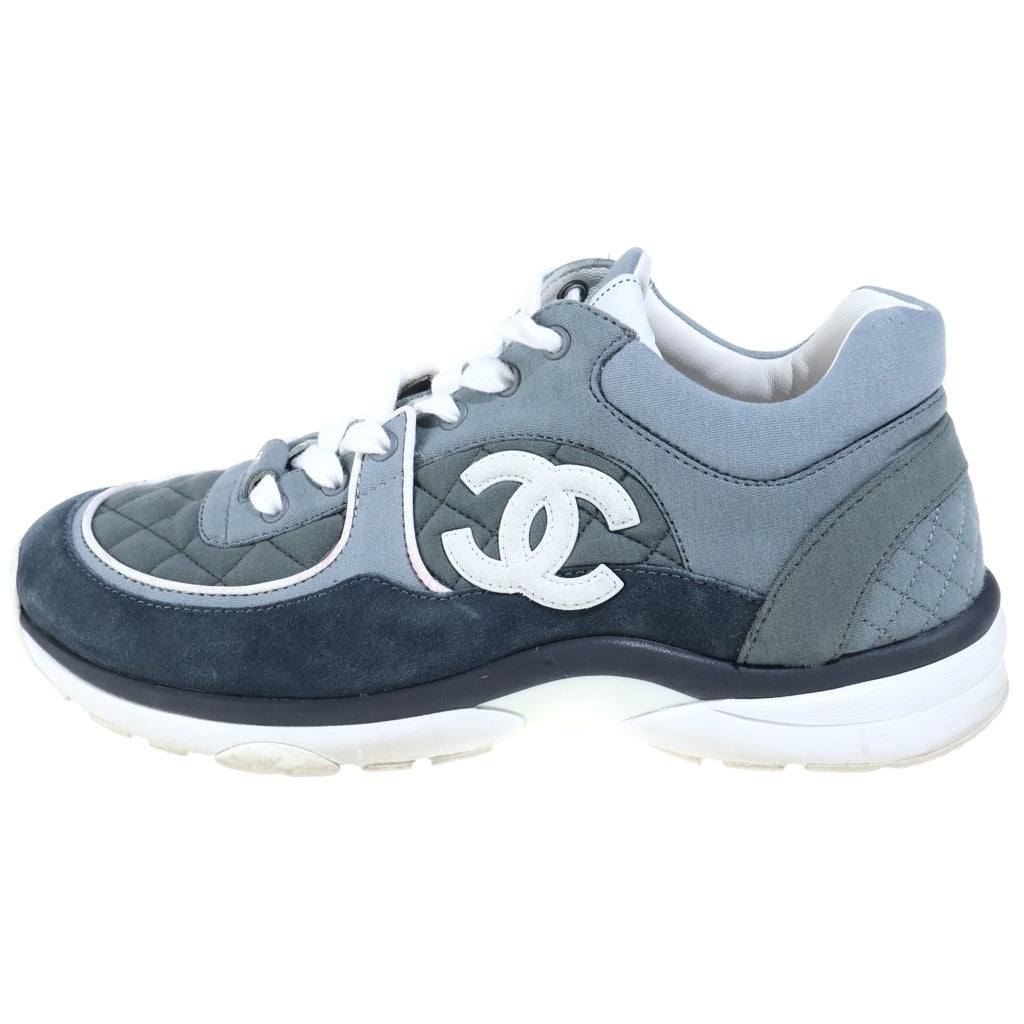 CHANEL(シャネル) 23SS ココマーク スエード切替 ローカットスニーカー グレー G40186