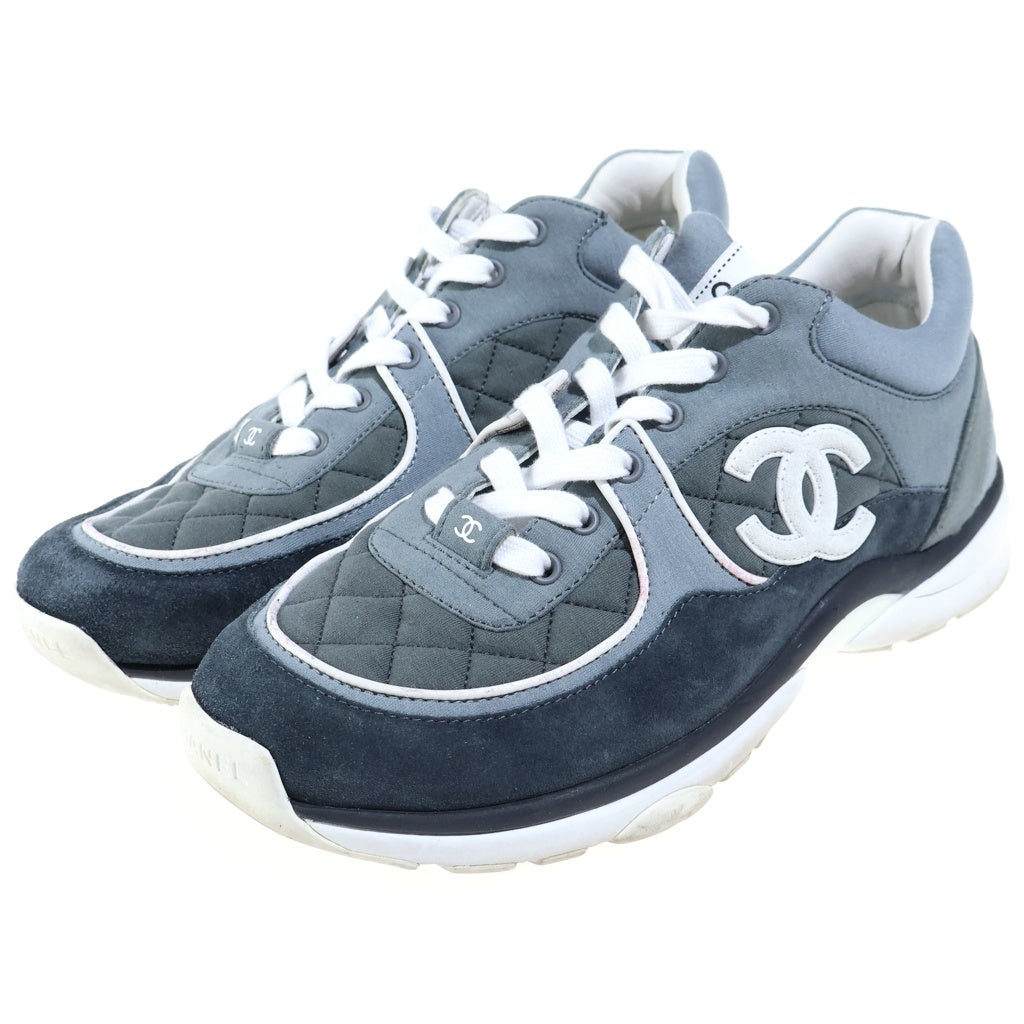CHANEL(シャネル) 23SS ココマーク スエード切替 ローカットスニーカー グレー G40186