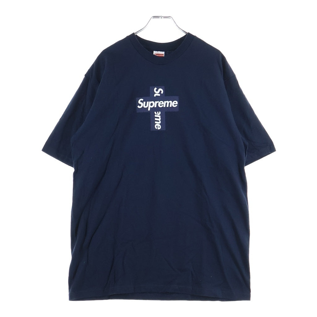 SUPREME(シュプリーム) 20AW Cross Box Logo Tee クロスボックスロゴ フロントプリント 半袖Tシャツ カットソー ネイビー