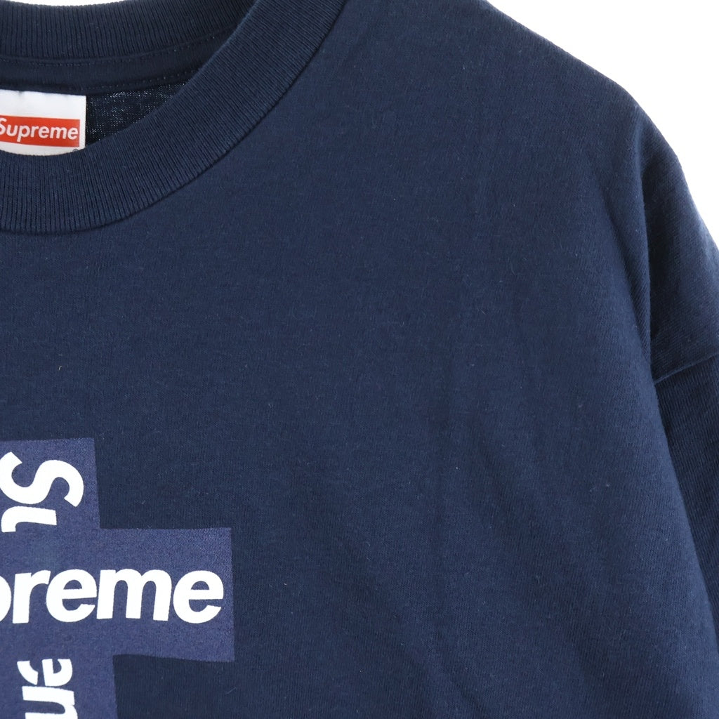 SUPREME(シュプリーム) 20AW Cross Box Logo Tee クロスボックスロゴ フロントプリント 半袖Tシャツ カットソー ネイビー
