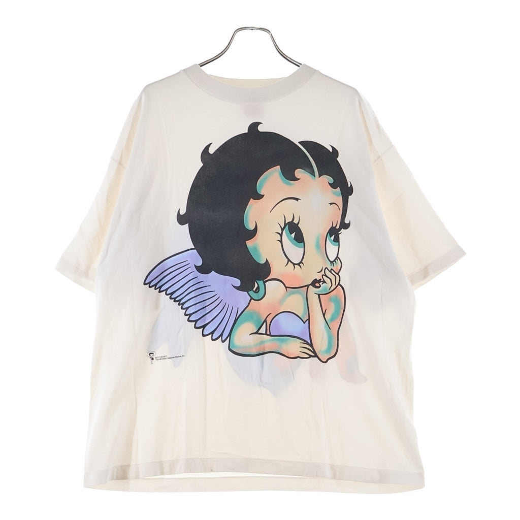 SAINT MICHAEL(セントマイケル) 26SS ×Betty Boop BTY_SS T-SHIRT ANGEL ベティー・ブープ エンジェル 両面プリント 半袖Tシャツ カットソー ホワイト SM-MK1-0000-C11