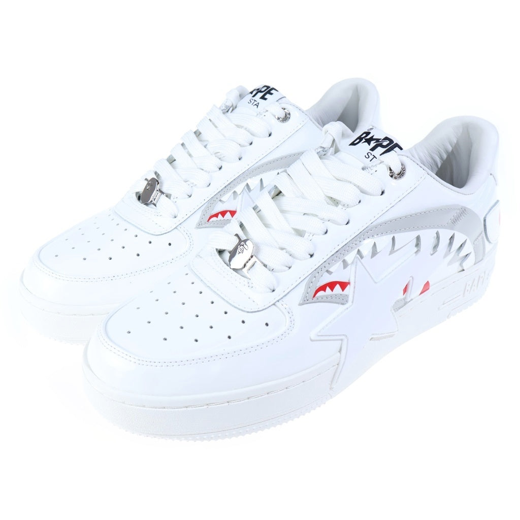 A BATHING APE(アベイシングエイプ) BAPE STA ベイプスタ OS #1 パテントレザー ローカットスニーカー ホワイト US11/29cm 1M80191309