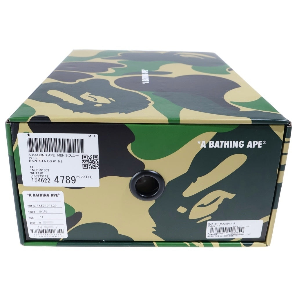 A BATHING APE(アベイシングエイプ) BAPE STA ベイプスタ OS #1 パテントレザー ローカットスニーカー ホワイト US11/29cm 1M80191309