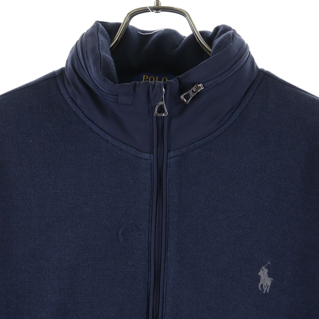 POLO RALPH LAUREN(ポロラルフローレン) Hybrid Hooded Anorak ハイブリッド ポニー刺繍 ハーフジップアップ フーデッド アノラーク スウェットシャツ ネイビー