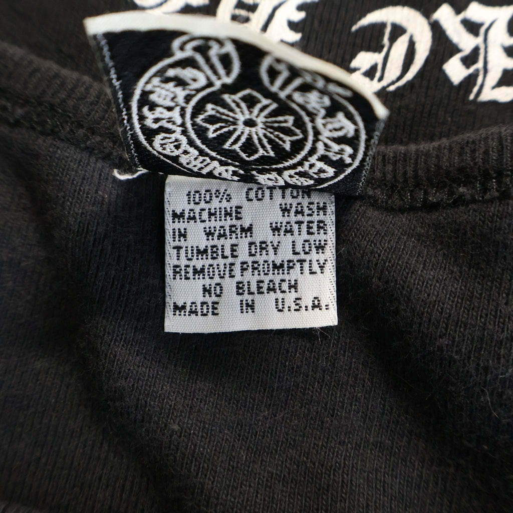 CHROME HEARTS(クロムハーツ) 氷室京介 OLD S/S バック スクロールラベル プリント 半袖Tシャツ カットソー ブラック レディース