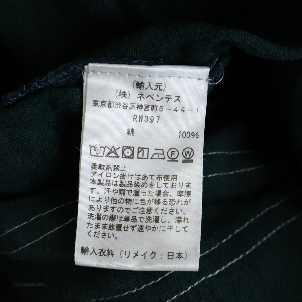 Rebuild by needles(リビルドバイニードルス) 再構築デザイン チェック柄 コットン 長袖シャツ グリーン