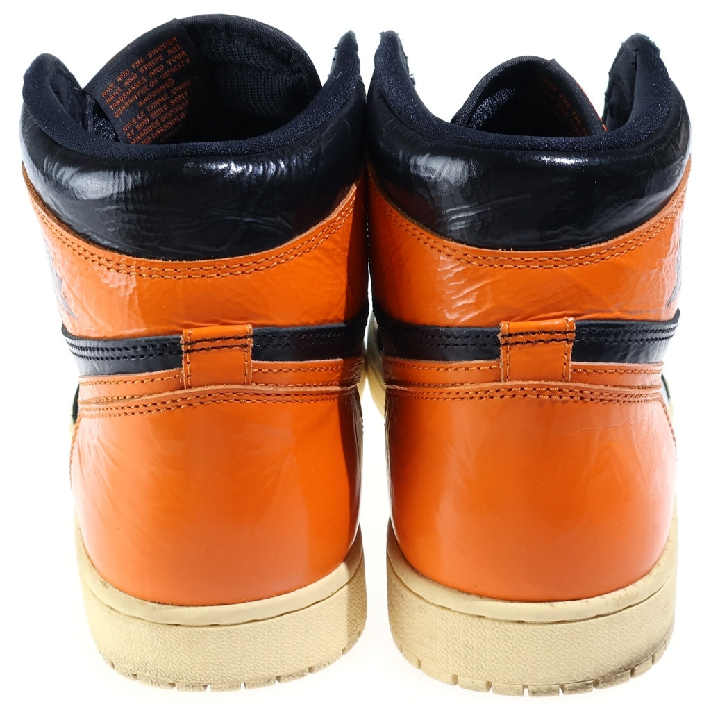 NIKE(ナイキ) AIR JORDAN 1 HIGH SHATTERED BACKBOARD 3.0 エアジョーダン1 シャッタード バックボード3.0 ハイカットスニーカー ブラック/オレンジ US11/29cm 555088-028