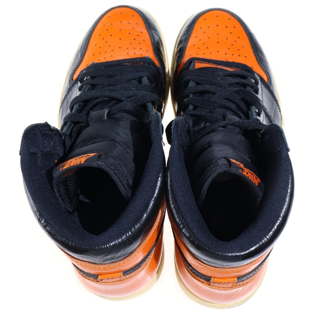 NIKE(ナイキ) AIR JORDAN 1 HIGH SHATTERED BACKBOARD 3.0 エアジョーダン1 シャッタード バックボード3.0 ハイカットスニーカー ブラック/オレンジ US11/29cm 555088-028
