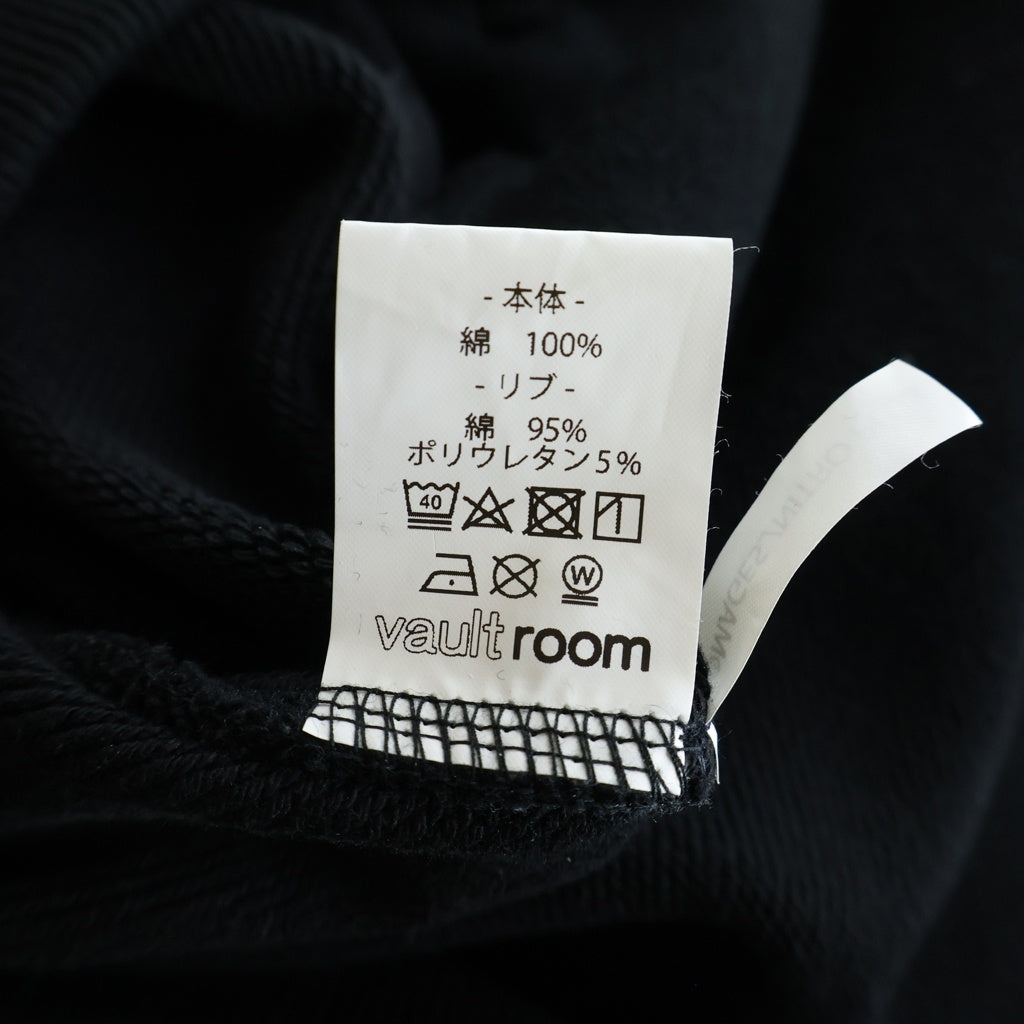 VAULTROOM(ボルトルーム) ×Steins;Gate Nixie Tube Crewneck シュタインズゲート フロントロゴ刺繍 クルーネックスウェットトレーナー ブラック