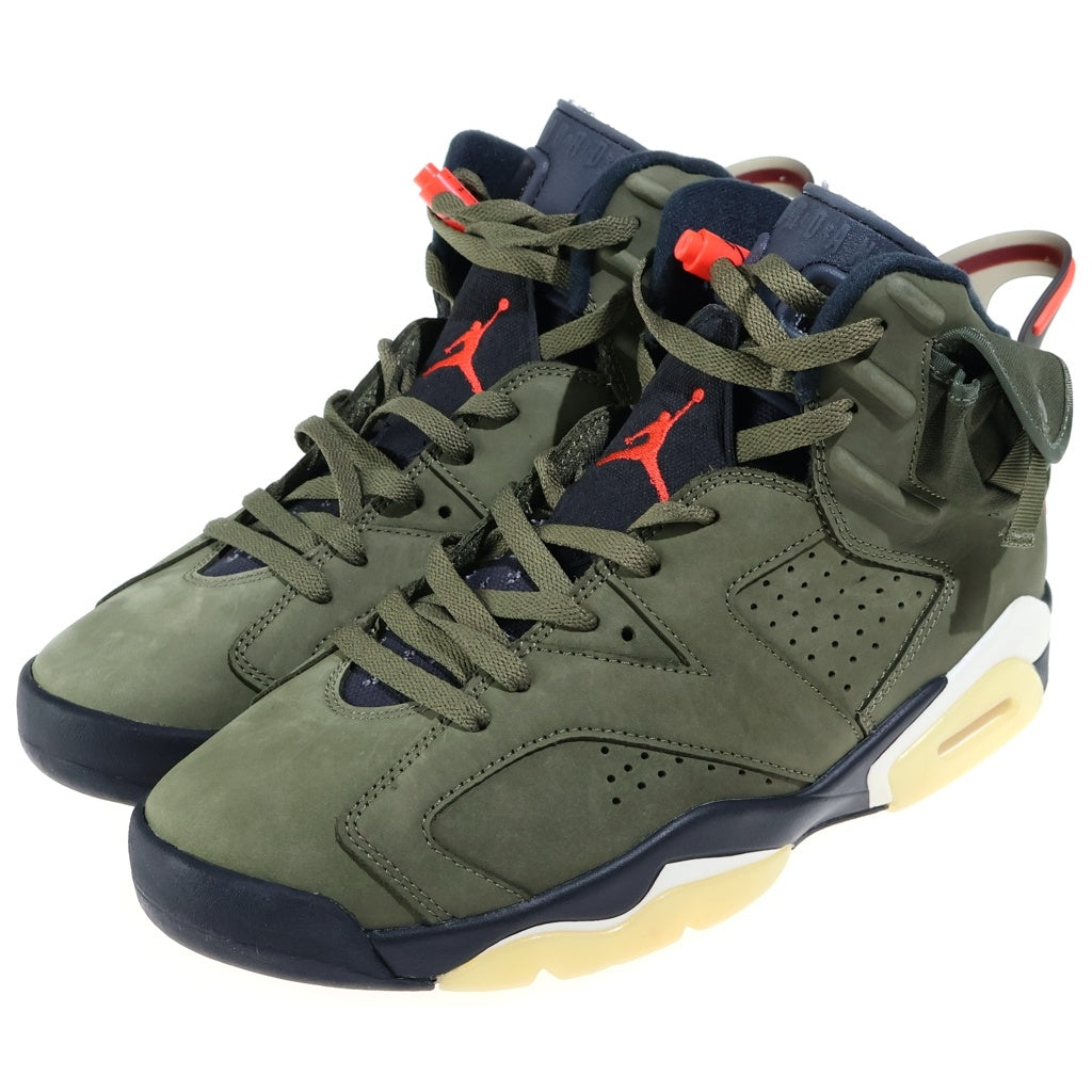 NIKE(ナイキ) ×TRAVIS SCOTT AIR JORDAN 6 RETRO SP トラヴィス スコット エアジョーダン6 レトロ ハイカットスニーカー カーキ US9/27.0cm CN1084-200