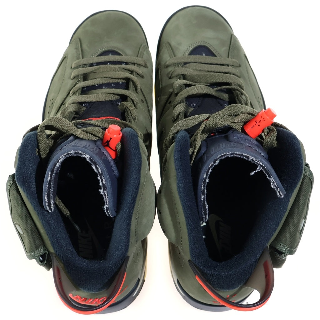 NIKE(ナイキ) ×TRAVIS SCOTT AIR JORDAN 6 RETRO SP トラヴィス スコット エアジョーダン6 レトロ ハイカットスニーカー カーキ US9/27.0cm CN1084-200