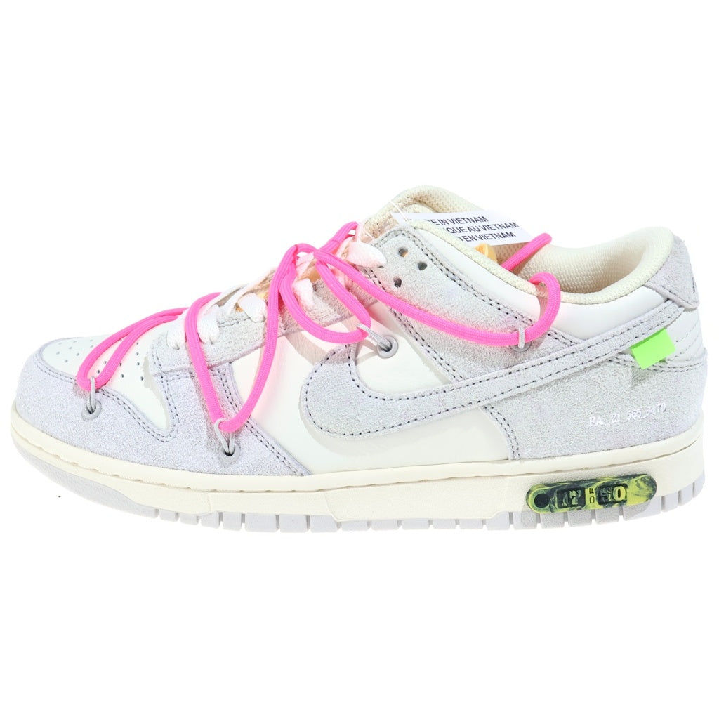 NIKE(ナイキ) ×OFF-WHITE DUNK LOW 1 OF 50 17 オフホワイト ダンク ローカットスニーカー ホワイト/グレー US9.5/27.5cm DJ0950-117