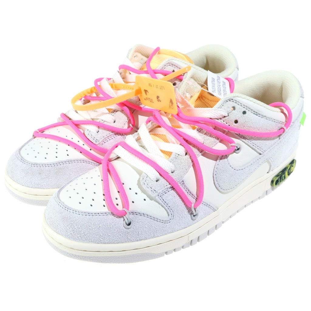 NIKE(ナイキ) ×OFF-WHITE DUNK LOW 1 OF 50 17 オフホワイト ダンク ローカットスニーカー ホワイト/グレー US9.5/27.5cm DJ0950-117