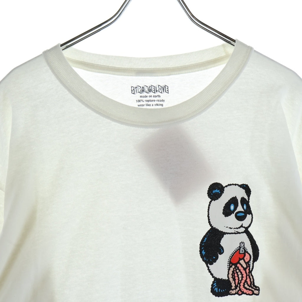 NO BRAND(ノーブランド) STRANGE LOVE(ストレンジラブ) Panda Bear L/S Tee パンダ ベアー ダンクSBデザイン ショーンクライバー アームロゴプリント 長袖 Tシャツ カットソー ホワイト