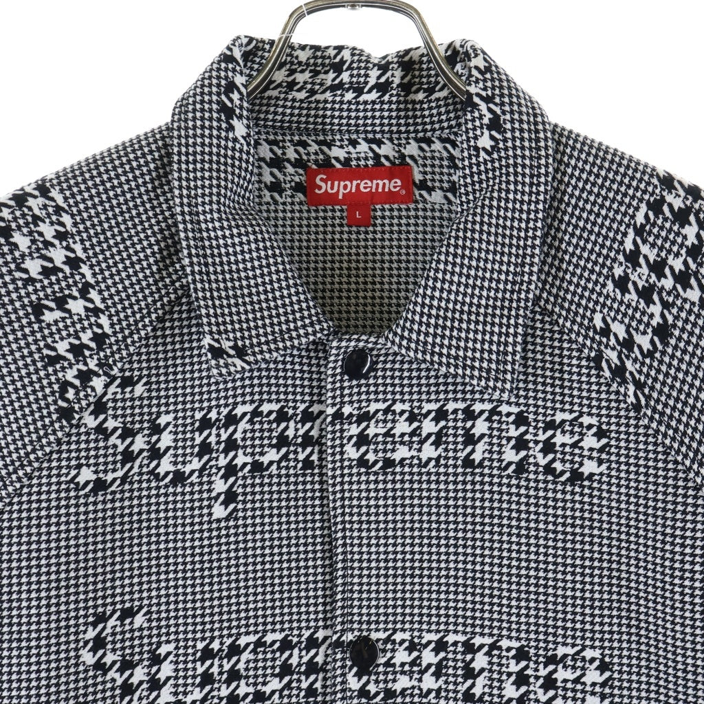 SUPREME(シュプリーム) 20AW Houndstooth Logos Snap Front Jacket ハウンドトゥースロゴスナップジャケット ホワイト/ブラック
