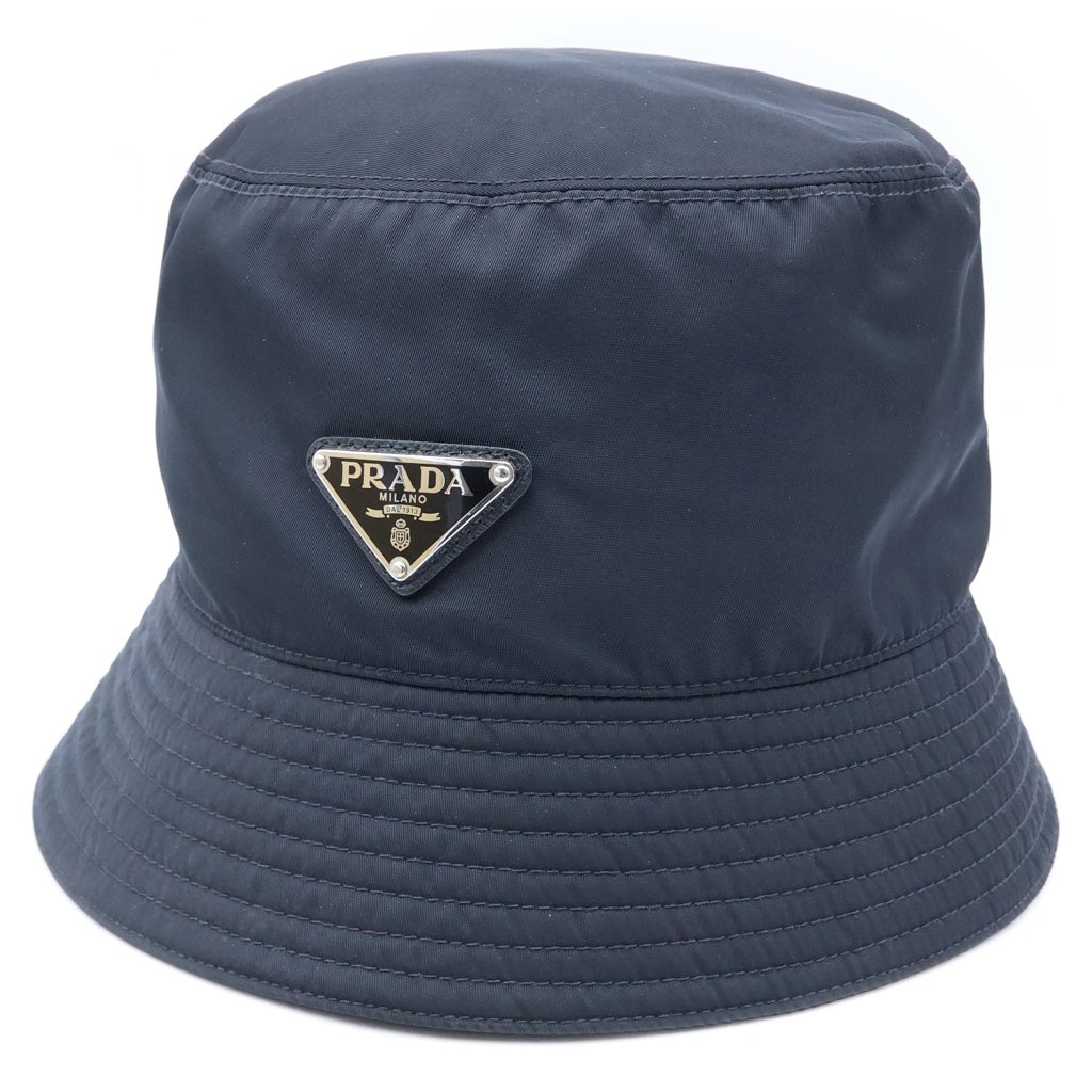 PRADA(プラダ) トライアングルロゴプレート バケットハット ブラック 2HC137 2DMI レディース