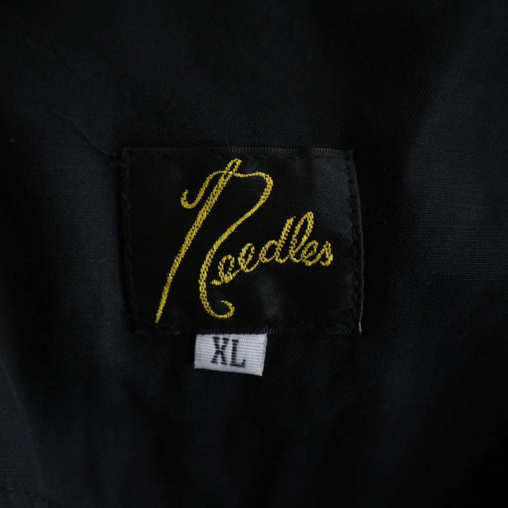 Needles(ニードルス) フロント刺繍 コットン 半袖シャツ ブラック J0226