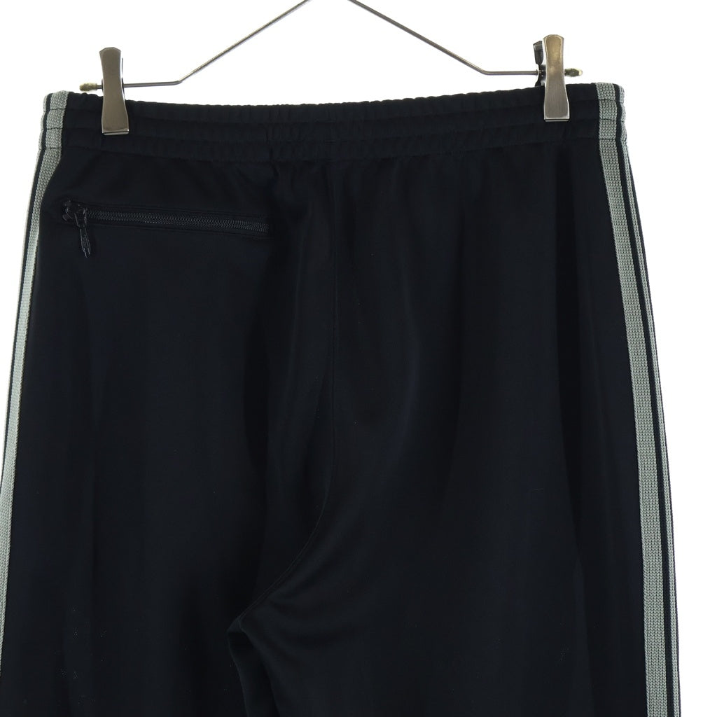 Needles(ニードルス) TRACK PANT POLY SMOOTH ロゴ刺繍 トラックパンツ ブラック/グレー QV1691