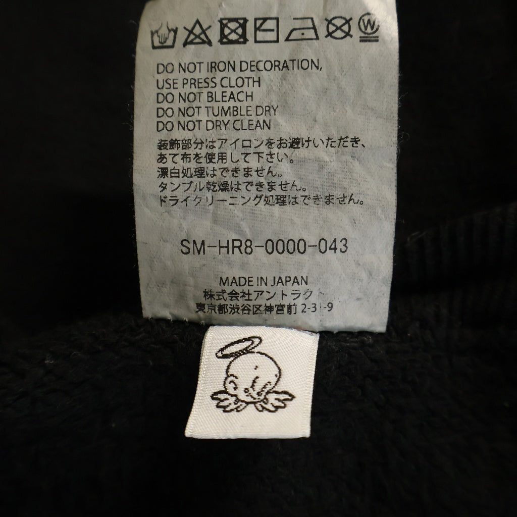 SAINT MICHAEL(セントマイケル) 25SS MX666 CRW-N SWEAT フロントロゴプリント クルーネックスウェットトレーナー ブラック SM-HR8-0000-043