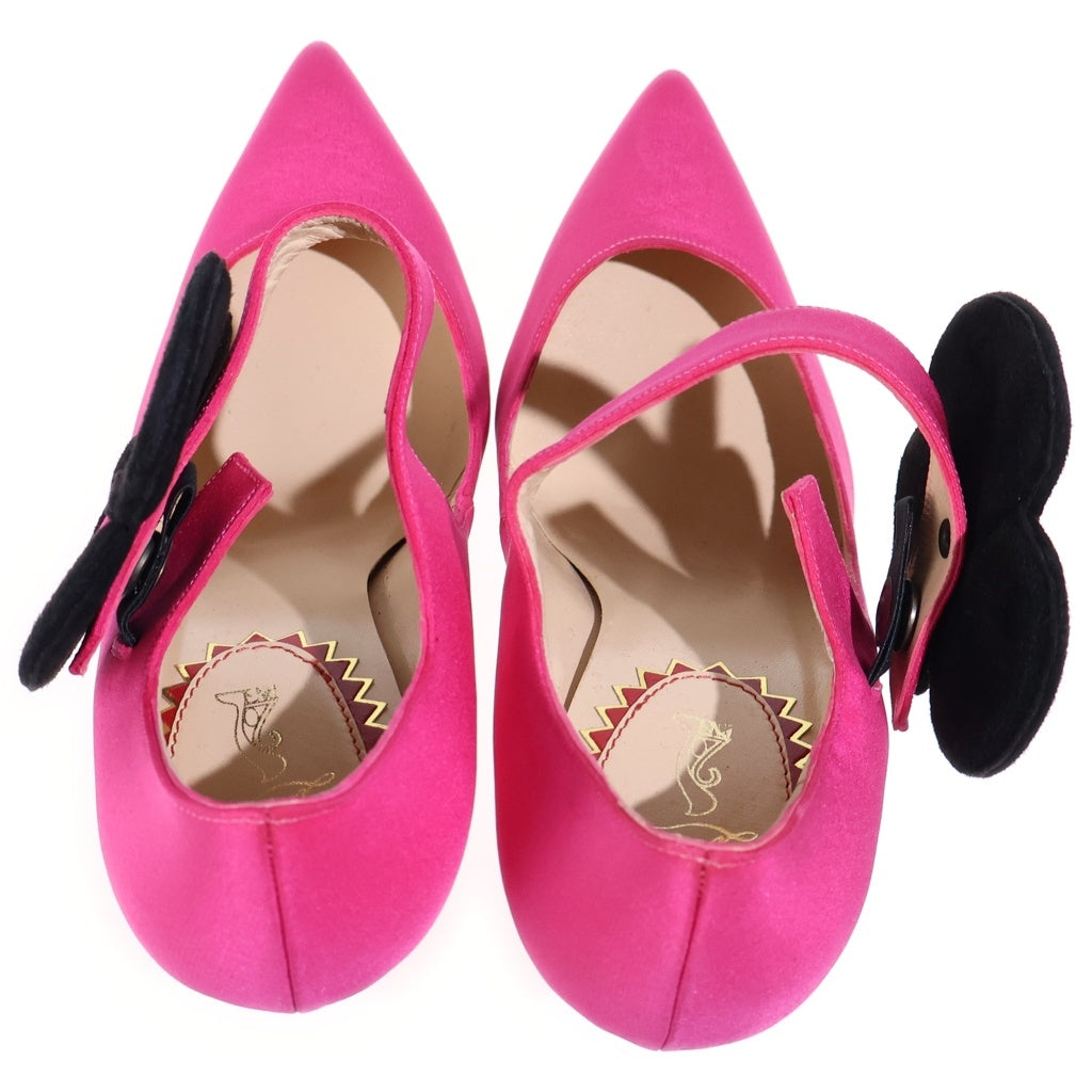 CHRISTIAN LOUBOUTIN(クリスチャンルブタン) Pensee ペンセ パンジーモチーフ メリージェーンパンプス ハイヒール ピンク レディース