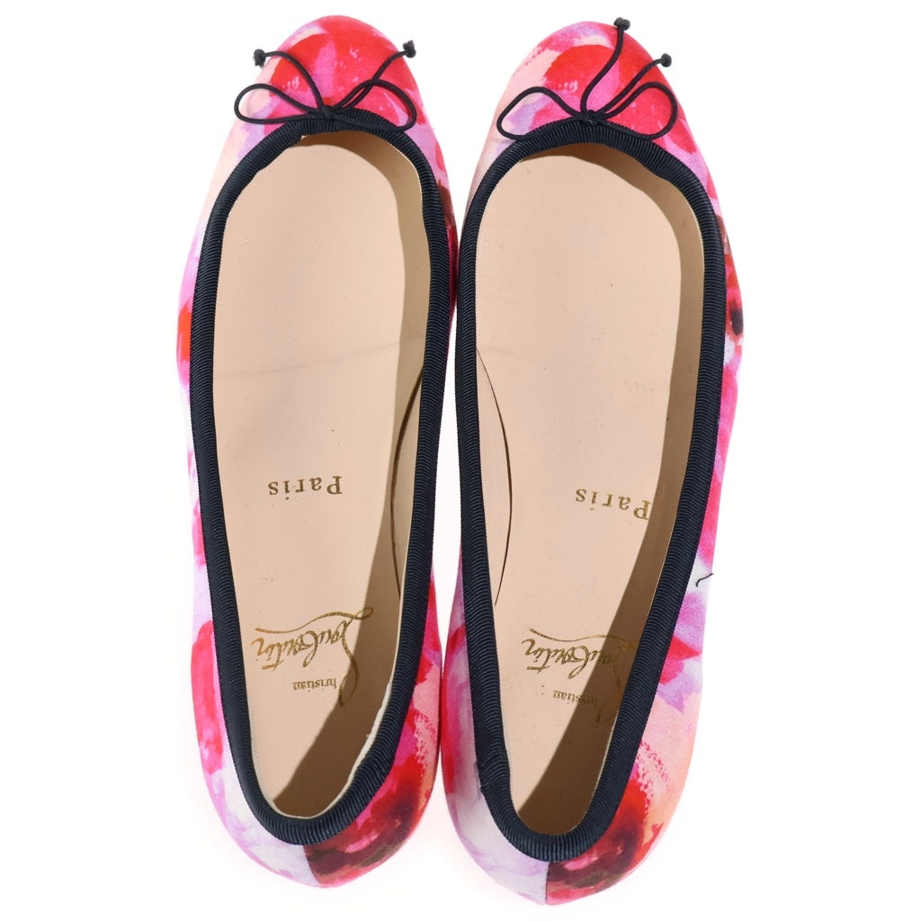 CHRISTIAN LOUBOUTIN(クリスチャンルブタン) Floral Satin Bow Ballet フローラルサテンボウバレエシューズ パンプス ピンク レディース