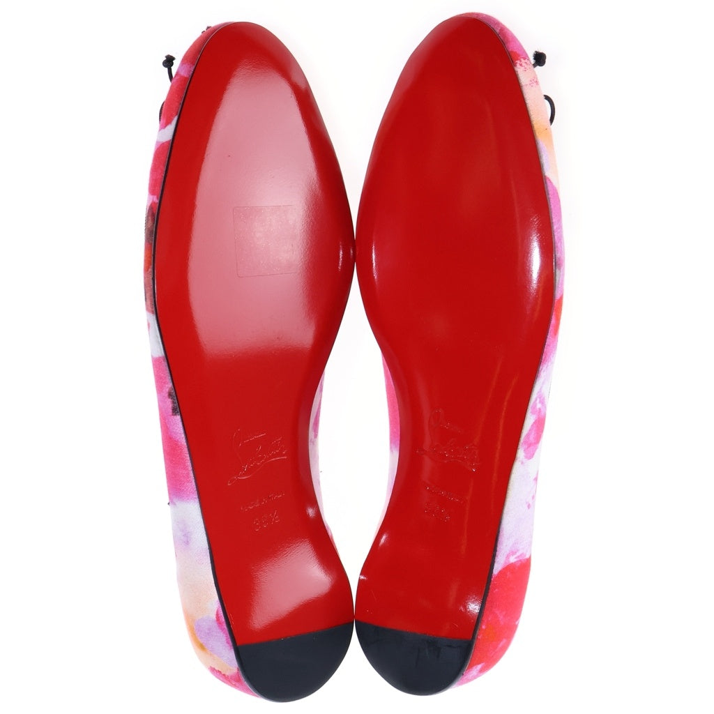 CHRISTIAN LOUBOUTIN(クリスチャンルブタン) Floral Satin Bow Ballet フローラルサテンボウバレエシューズ パンプス ピンク レディース