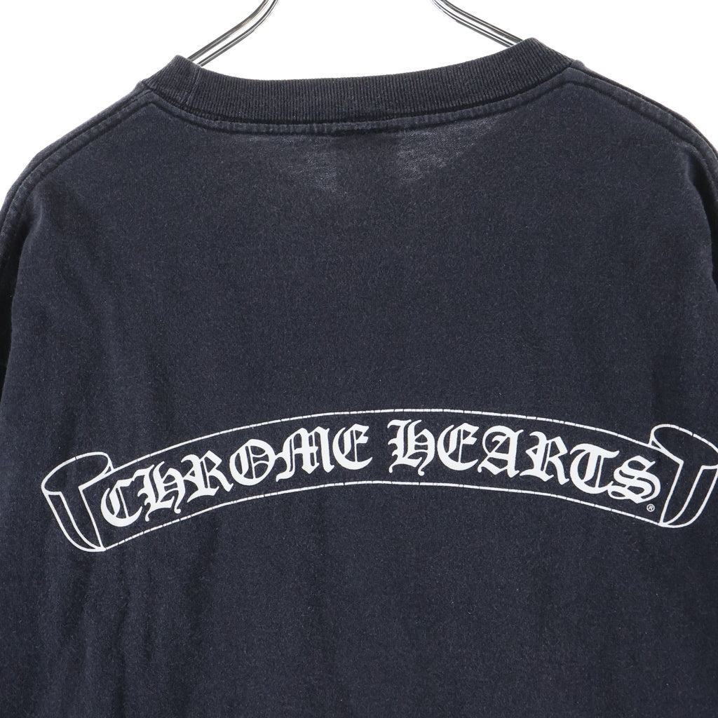 CHROME HEARTS(クロムハーツ) OLD L/S NECK LOGO SCRL LAVEL オールド ネックロゴ バックスクロールラベル 両面プリント 長袖Tシャツ カットソー ブラック