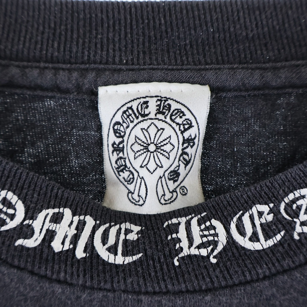 CHROME HEARTS(クロムハーツ) OLD L/S NECK LOGO SCRL LAVEL オールド ネックロゴ バックスクロールラベル 両面プリント 長袖Tシャツ カットソー ブラック