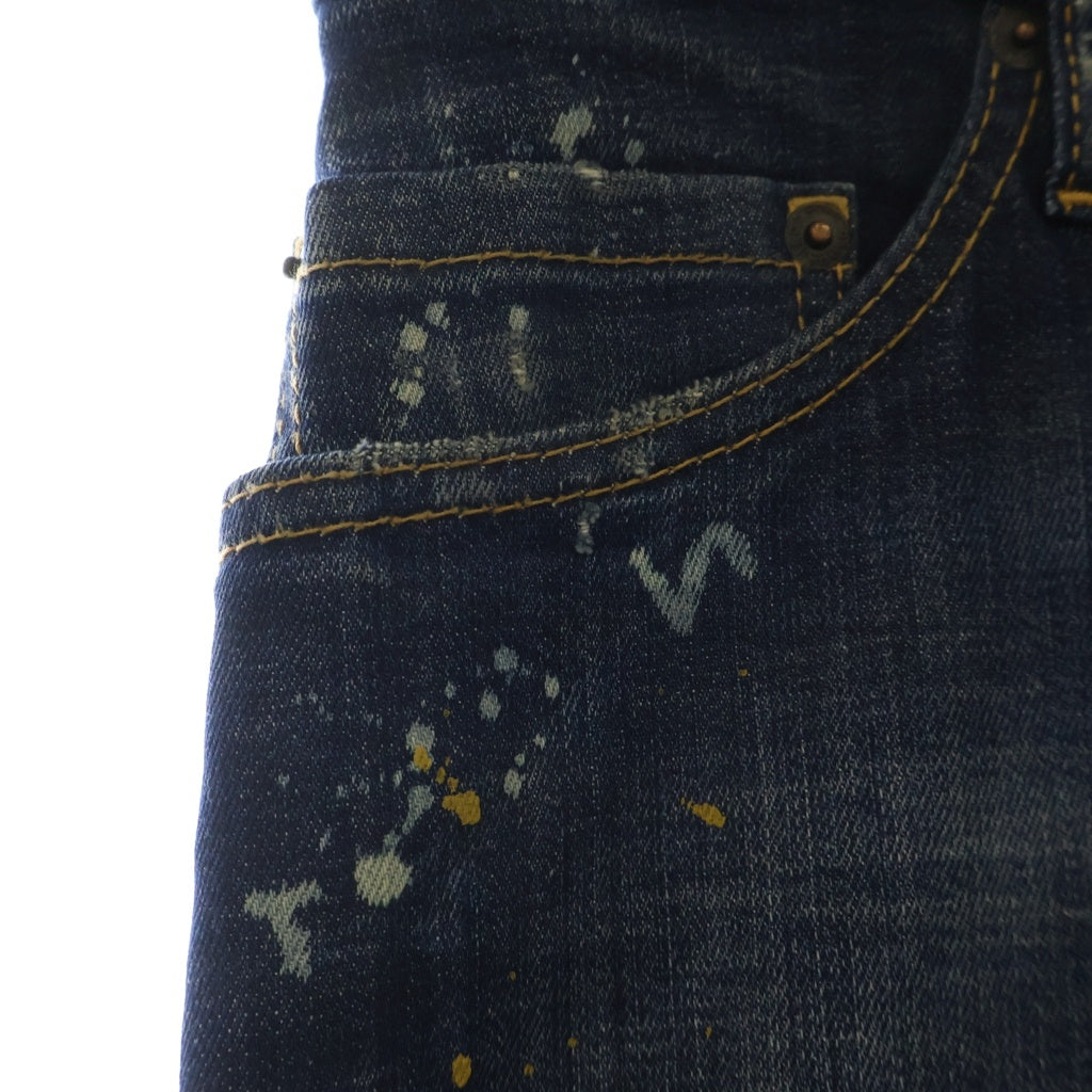 DSQUARED2(ディースクエアード) スキニー ダメージ加工 ペイントスプラッシュ デニム ジーンズ パンツ インディゴ S72LB0308 S30342 レディース