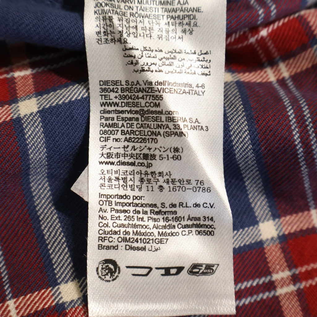 DIESEL(ディーゼル) S-DEWNY-HOOD-AJFI フード付き チェック総柄 長袖シャツ マルチ