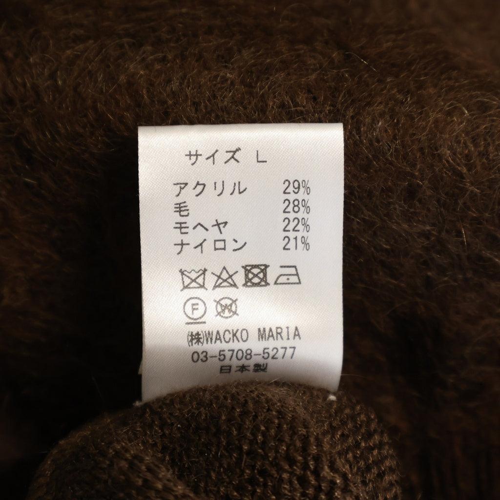 WACKO MARIA(ワコマリア) ギルティーパーティ ロゴ刺繍 モヘア カーディガン ブラウン