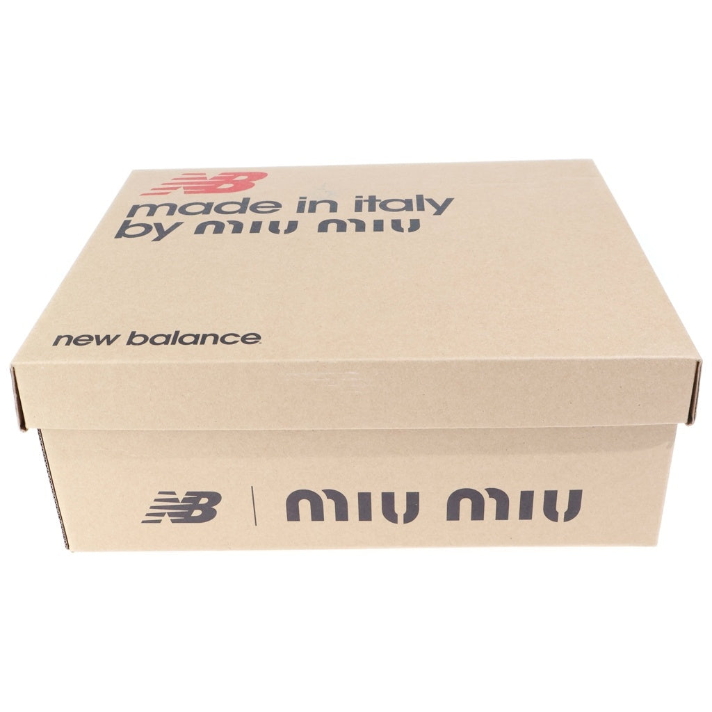 miumiu(ミュウミュウ) ×NEW BALANCE ニューバランス レザーローカットスニーカー ブラック/ホワイト 5E165E