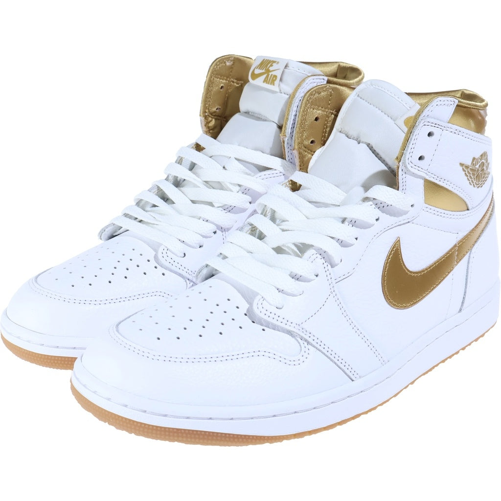 NIKE(ナイキ) WMNS AIR JORDAN 1 RETRO HIGH OG ウィメンズ エアジョーダン1 ハイカットスニーカー ホワイト/ゴールド US12/29cm FD2596-107