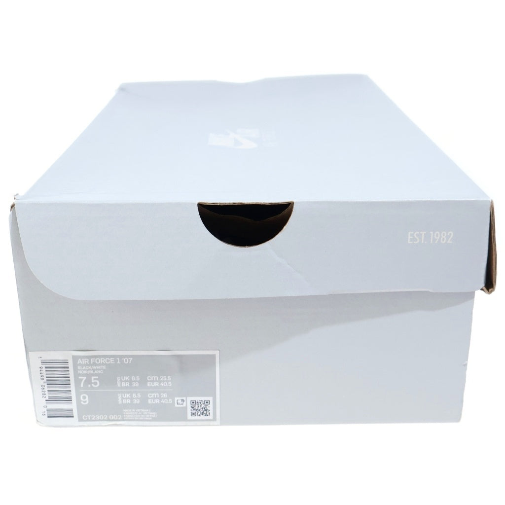 NIKE(ナイキ) AIR FORCE 1 LOW BLACK WHITE エアフォース1 07 ローカットスニーカー ブラック/ホワイト US7.5/25.5cm CT2302-002