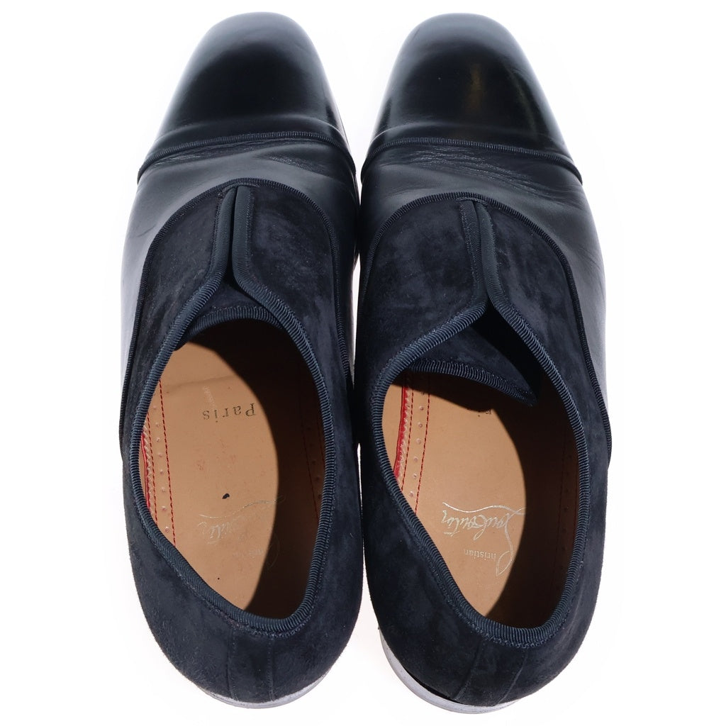 CHRISTIAN LOUBOUTIN(クリスチャンルブタン) ALPHA MALE P STRASS VELOUR ベロア レザー切替 ローファー スリッポン ブラック レディース