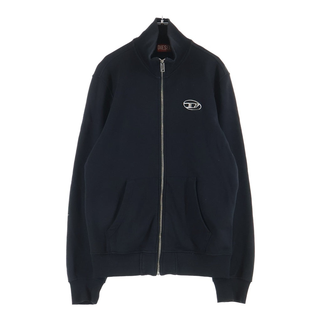 DIESEL(ディーゼル) S-GINNI-ZIP-OD エス ジンニ ジップ オーディー ロゴパッチ コットン ジップアップブルゾン ジャージ ブラック