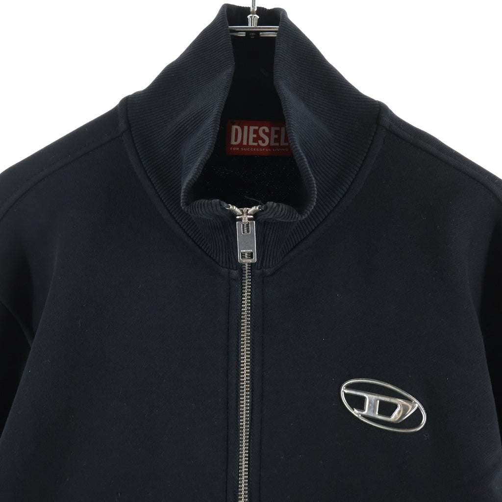 DIESEL(ディーゼル) S-GINNI-ZIP-OD エス ジンニ ジップ オーディー ロゴパッチ コットン ジップアップブルゾン ジャージ ブラック