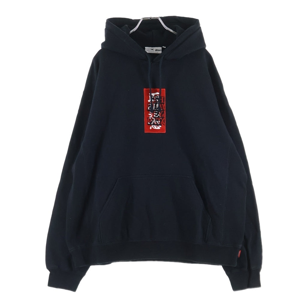 THE BLACK EYE PATCH(ブラックアイパッチ) LOGO HOODED SWEATSHIRT フロントロゴ 取扱注意 プルオーバースウェットパーカー フーディー ブラック