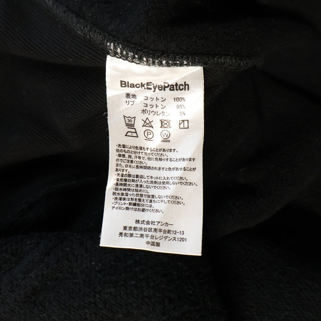 THE BLACK EYE PATCH(ブラックアイパッチ) LOGO HOODED SWEATSHIRT フロントロゴ 取扱注意 プルオーバースウェットパーカー フーディー ブラック