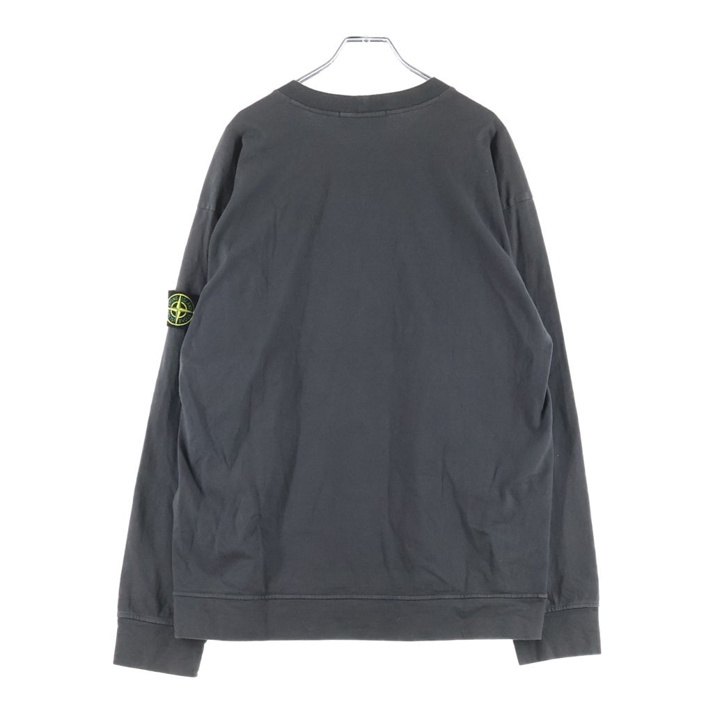 STONE ISLAND(ストーンアイランド) 22SS HEAVY COTTON JERSEY GARMENT DYED ヘヴィー コットン ジャージー ガーメントダイ ロゴパッチ 長袖Tシャツ カットソー グレー 761563750