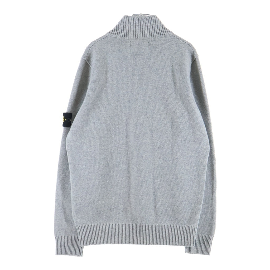 STONE ISLAND(ストーンアイランド) サイドパッチ付き ハーフジップ ニットセーター グレー 7715540A3