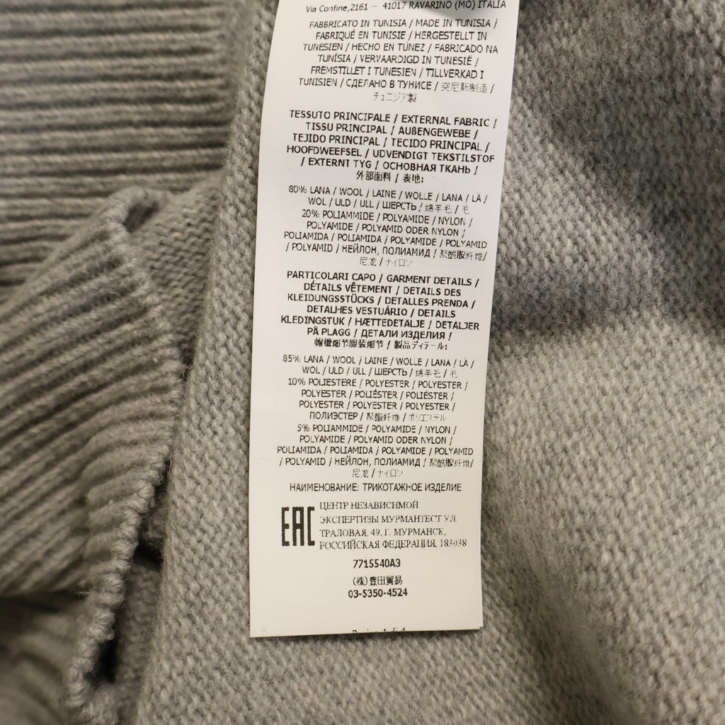 STONE ISLAND(ストーンアイランド) サイドパッチ付き ハーフジップ ニットセーター グレー 7715540A3