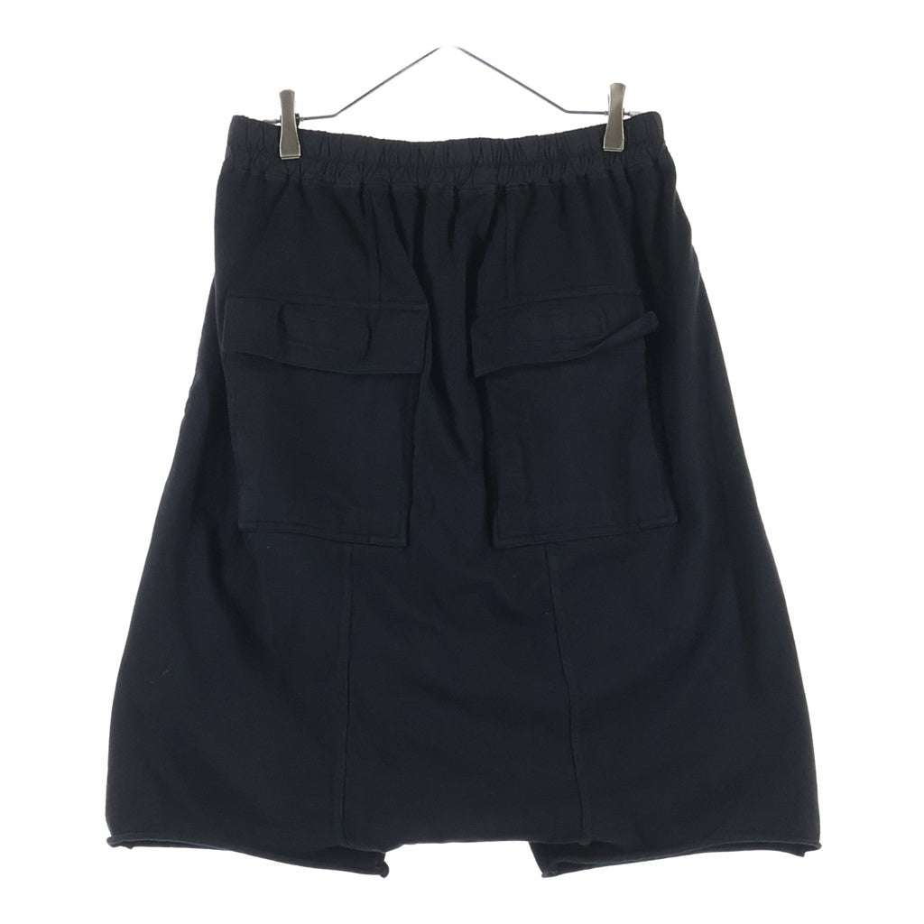 Rick Owens DRKSHDW(リックオウエンス ダークシャドウ) DRAWSTRING PODS ドローストリング ポッズ スウェットナイロン切替 ショーツ ショートパンツ ブラック DUO01F4380-RIGP