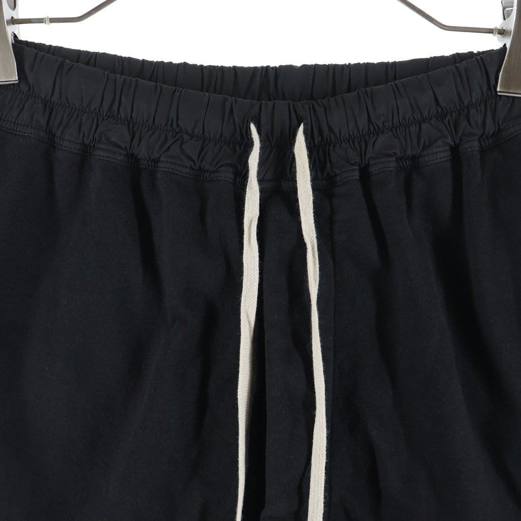 Rick Owens DRKSHDW(リックオウエンス ダークシャドウ) DRAWSTRING PODS ドローストリング ポッズ スウェットナイロン切替 ショーツ ショートパンツ ブラック DUO01F4380-RIGP