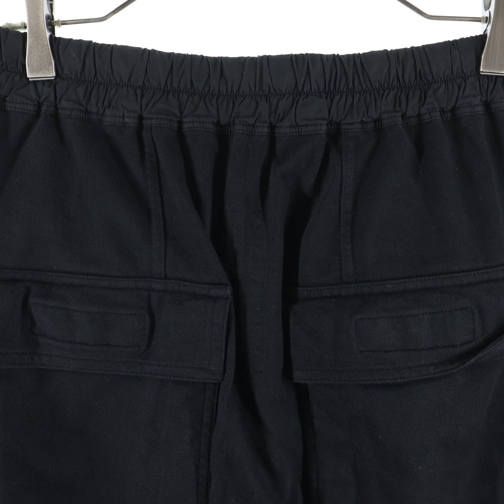Rick Owens DRKSHDW(リックオウエンス ダークシャドウ) DRAWSTRING PODS ドローストリング ポッズ スウェットナイロン切替 ショーツ ショートパンツ ブラック DUO01F4380-RIGP