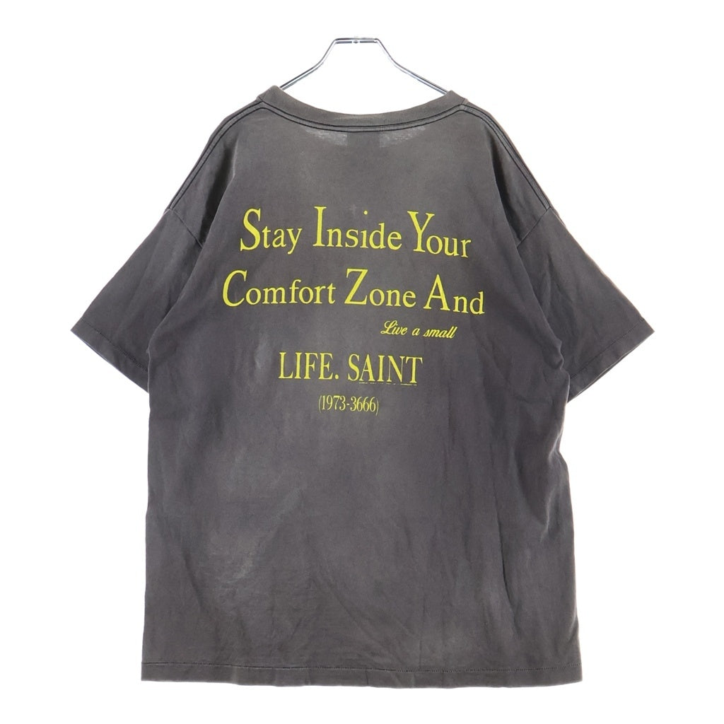 SAINT MICHAEL(セントマイケル) 22SS NeVeR Be aLoNe S/S Tee 両面プリント 半袖Tシャツ カットソー ブラック SM-S22-0000-010