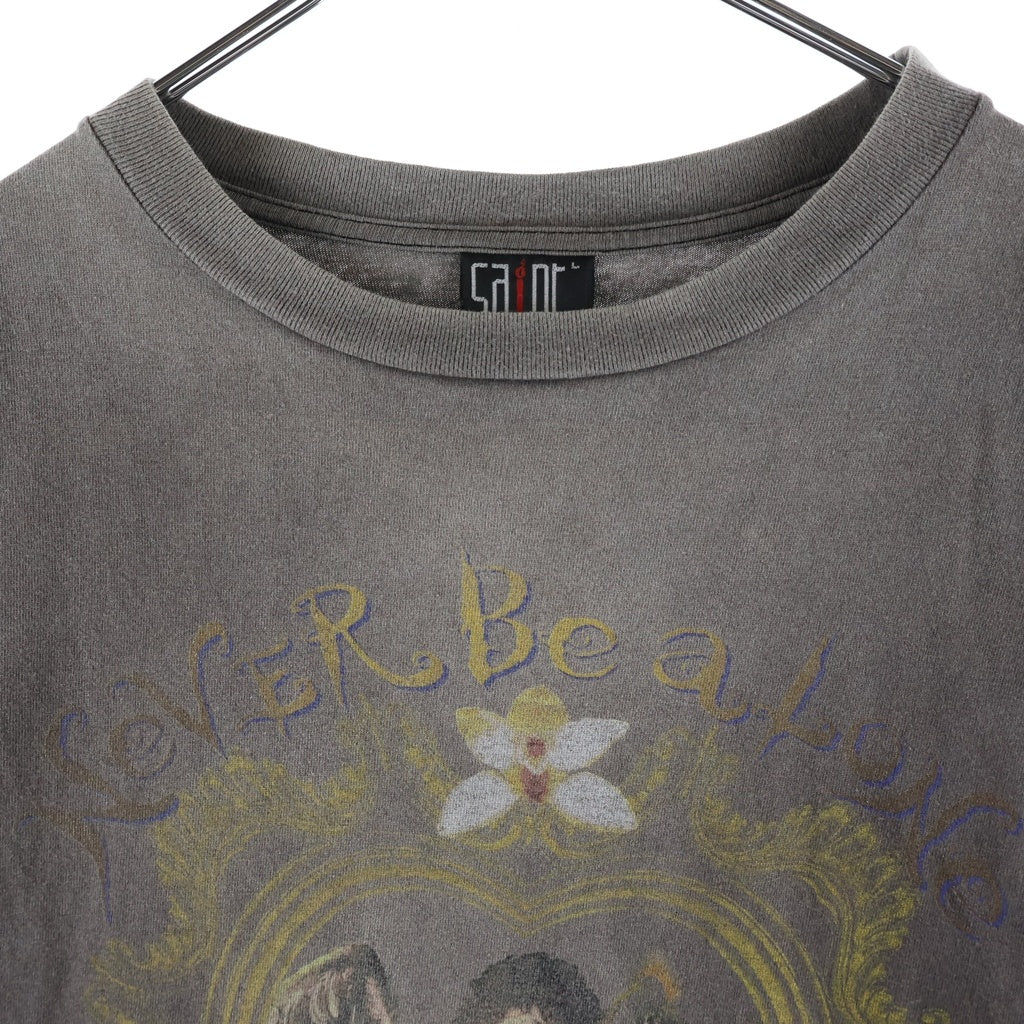 SAINT MICHAEL(セントマイケル) 22SS NeVeR Be aLoNe S/S Tee 両面プリント 半袖Tシャツ カットソー ブラック SM-S22-0000-010