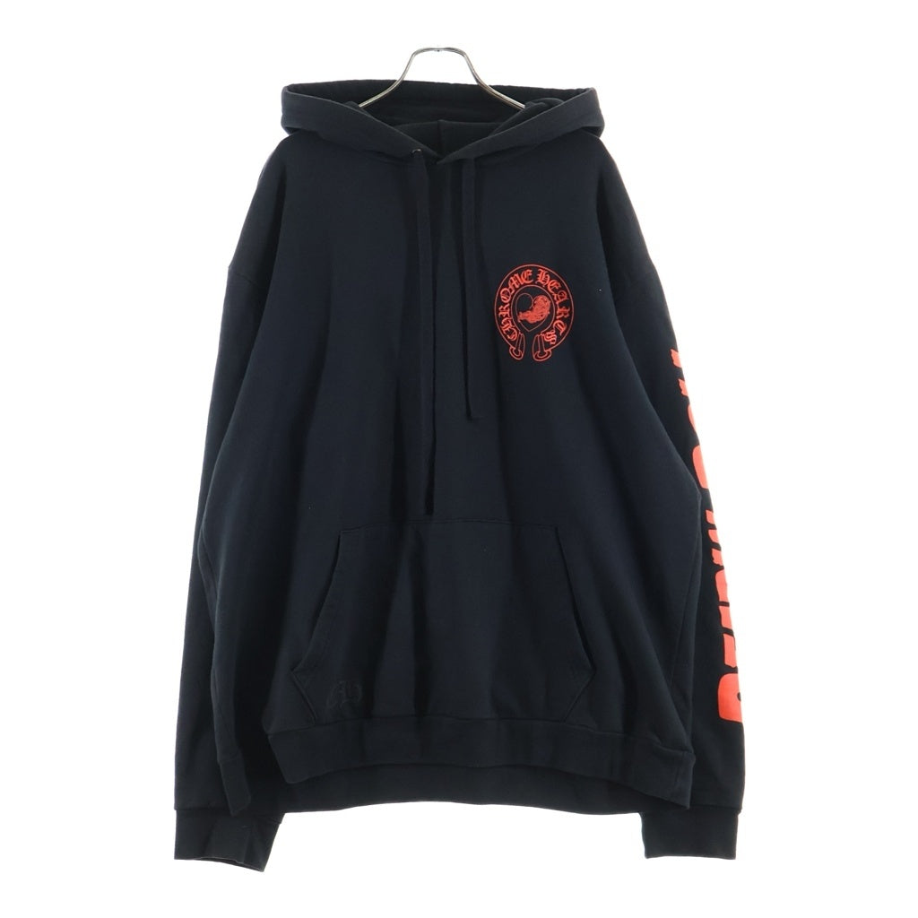 CHROME HEARTS(クロムハーツ) ×DEADLY DOLL デッドリードール ホースシュープリント プルオーバーパーカー フーディー ブラック/レッド
