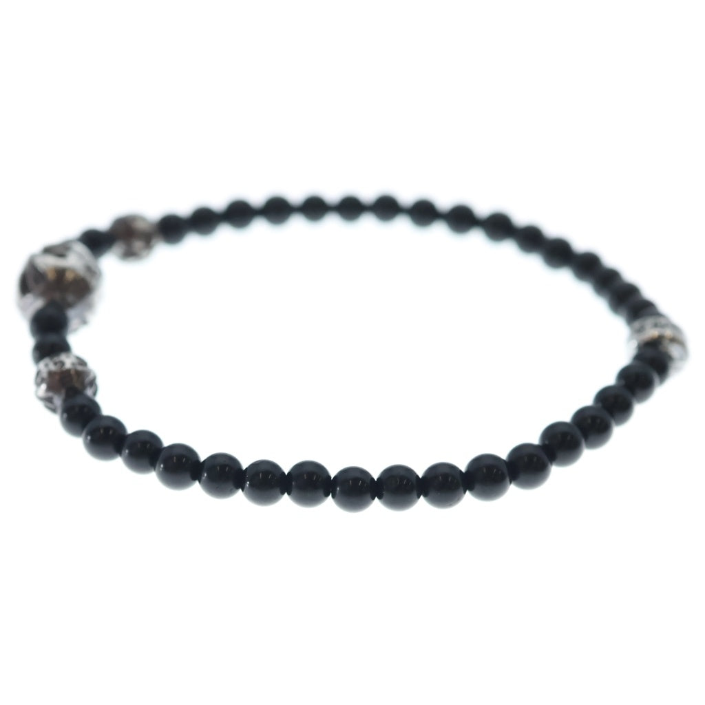 CHROME HEARTS(クロムハーツ) BEAD BRACELET 4mm ビーズブレスレット ブラックビーズブレスレット ブラック/シルバー