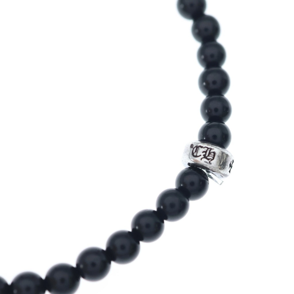 CHROME HEARTS(クロムハーツ) BEAD BRACELET 4mm ビーズブレスレット ブラックビーズブレスレット ブラック/シルバー